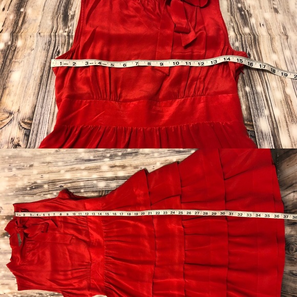 Girls from Savoy red ruffle silk tie neck dress - Picture 6 of 8